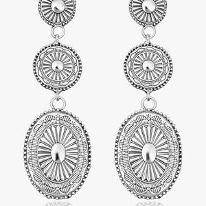 Western Earrings Jewelry for Women/Silver